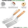 image:imageHOMENOTE Griddle Accessories Kit 7Pc Professional BBQ Kit in Gift Box  Heavy Duty Wooden Handle Stainless Steel Griddle Tool Set Great for Grill Flat Top Cooking Camping Wood ColorWood Color