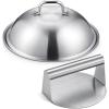 image:imageHOMENOTE Griddle Accessories for Blackstone Commercial Grade 12 Inch Heavy Duty Melting Dome with Rectangle Cast Iron Smash Burger Press Perfect for Flat Top Hibachi Grill Indoor OutdoorDomeRound PressStainless Steel