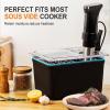 image:imageHOMENOTE Sous Vide Container 12 Quart with Universal Collapsible Hinged LidSous Vide Accessories Kit BPA FreeCompatible with Anova and Most Sous Vide CookersContainer  with sous vide rack and sleeve