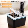 image:imageHOMENOTE Sous Vide Container 12 Quart with Universal Collapsible Hinged LidSous Vide Accessories Kit BPA FreeCompatible with Anova and Most Sous Vide CookersContainer  with sous vide rack and sleeve