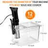 image:imageHOMENOTE Sous Vide Container 12 Quart with Universal Collapsible Hinged LidSous Vide Accessories Kit BPA FreeCompatible with Anova and Most Sous Vide CookersContainer  without accessories