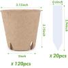 image:imagehomenote Peat Pots 120 Pcs 315 Inch Seed Starting Pots with Drainage Holes Round Nursery Plants Pots with Bonus 20 Plant Labels120