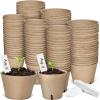 image:imagehomenote Peat Pots 120 Pcs 315 Inch Seed Starting Pots with Drainage Holes Round Nursery Plants Pots with Bonus 20 Plant Labels120
