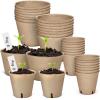 image:imagehomenote Peat Pots 120 Pcs 315 Inch Seed Starting Pots with Drainage Holes Round Nursery Plants Pots with Bonus 20 Plant Labels60