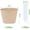 image:imagehomenote Peat Pots 120 Pcs 315 Inch Seed Starting Pots with Drainage Holes Round Nursery Plants Pots with Bonus 20 Plant Labels60