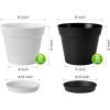 image:imagehomenote Pots for Plants 15 Pack 6 Inch Plastic Planters with Multiple Drainage Holes and TraysPlant Pots for All Home Garden Flowers Succulents WhiteWhite  Black16 Pcs