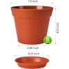 image:imagehomenote Pots for Plants 15 Pack 6 Inch Plastic Planters with Multiple Drainage Holes and TraysPlant Pots for All Home Garden Flowers Succulents WhiteTerra Cotta8 Pcs