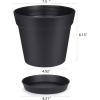 image:imagehomenote Pots for Plants 15 Pack 6 Inch Plastic Planters with Multiple Drainage Holes and TraysPlant Pots for All Home Garden Flowers Succulents WhiteBlack8 Pcs