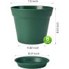 image:imagehomenote Pots for Plants 15 Pack 6 Inch Plastic Planters with Multiple Drainage Holes and TraysPlant Pots for All Home Garden Flowers Succulents WhiteGreen8 Pcs