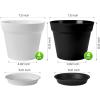 image:imagehomenote Pots for Plants 15 Pack 6 Inch Plastic Planters with Multiple Drainage Holes and TraysPlant Pots for All Home Garden Flowers Succulents WhiteWhite  Black8 Pcs