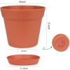 image:imagehomenote Pots for Plants 15 Pack 6 Inch Plastic Planters with Multiple Drainage Holes and TraysPlant Pots for All Home Garden Flowers Succulents WhiteTerra Cotta15 Pcs