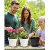 image:imagehomenote Pots for Plants 15 Pack 6 Inch Plastic Planters with Multiple Drainage Holes and TraysPlant Pots for All Home Garden Flowers Succulents WhiteWhite  Black16 Pcs