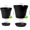 image:imagehomenote Pots for Plants 15 Pack 6 Inch Plastic Planters with Multiple Drainage Holes and TraysPlant Pots for All Home Garden Flowers Succulents WhiteBlack10 Pcs