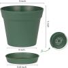 image:imagehomenote Pots for Plants 15 Pack 6 Inch Plastic Planters with Multiple Drainage Holes and TraysPlant Pots for All Home Garden Flowers Succulents WhiteGreen15 Pcs
