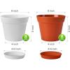 image:imagehomenote Pots for Plants 15 Pack 6 Inch Plastic Planters with Multiple Drainage Holes and TraysPlant Pots for All Home Garden Flowers Succulents WhiteWhite  Terra Cotta16 Pcs