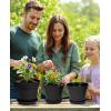 image:imagehomenote Pots for Plants 15 Pack 6 Inch Plastic Planters with Multiple Drainage Holes and TraysPlant Pots for All Home Garden Flowers Succulents WhiteBlack10 Pcs