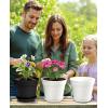 image:imagehomenote Pots for Plants 15 Pack 6 Inch Plastic Planters with Multiple Drainage Holes and TraysPlant Pots for All Home Garden Flowers Succulents WhiteWhite  Black8 Pcs