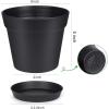 image:imagehomenote Pots for Plants 15 Pack 6 Inch Plastic Planters with Multiple Drainage Holes and TraysPlant Pots for All Home Garden Flowers Succulents WhiteBlack15 Pcs