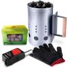 image:imagehomenote Rapid Charcoal Chimney Starter Set Fireplace Accessories Lighter Cubes BBQ Heat Resistant Gloves Blower BBQ Tools115 x 7 x 7