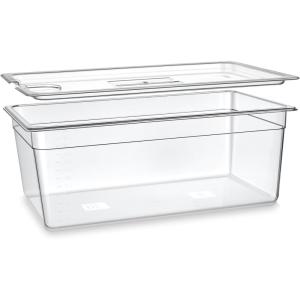 image:imageHOMENOTE Large Sous Vide Container 26 Quarts with LidComplete Sous Vide Accessories Kit BPA FreeCompatible with Anova and Most Sous Vide CookersComes with 2 Sous Vide Racks and Insulating SleeveLarge Sous Vide Containerwithout accessories