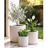 image:imagehomenote Flower Pots 13210585 InchLarge Plant Pots Indoor with DrainagePlastic Pots for PlantsGarden Pots for OutdoorLarge Planters for Indoor PlantsBig Plastic PlanterWhite3 PcsStyle 23 Pcs