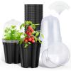 image:imagehomenote Nursery Pots 30 Pack345 Inch Plant Pot for Planting Clear Nursery Pots for PlantPlastic Seedling with Drainage Holes Seed Starter Flower High Transparency 20 Labels Excellent HardnessBlackwith Lid