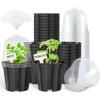 image:imagehomenote Nursery Pots 30 Pack345 Inch Plant Pot for Planting Clear Nursery Pots for PlantPlastic Seedling with Drainage Holes Seed Starter Flower High Transparency 20 Labels Excellent HardnessBlackwith Lid