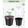 image:imagehomenote Nursery Pots 30 Pack345 Inch Plant Pot for Planting Clear Nursery Pots for PlantPlastic Seedling with Drainage Holes Seed Starter Flower High Transparency 20 Labels Excellent HardnessBlackwith Lid