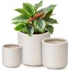 image:imagehomenote Flower Pots 13210585 InchLarge Plant Pots Indoor with DrainagePlastic Pots for PlantsGarden Pots for OutdoorLarge Planters for Indoor PlantsBig Plastic PlanterWhite3 PcsStyle 23 Pcs