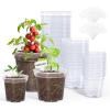image:imagehomenote Nursery Pots 30 Pack345 Inch Plant Pot for Planting Clear Nursery Pots for PlantPlastic Seedling with Drainage Holes Seed Starter Flower High Transparency 20 Labels Excellent HardnessTransparencyno Lid