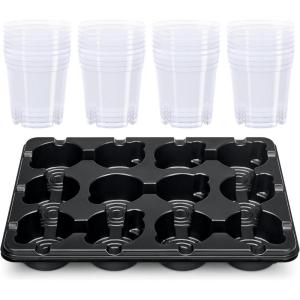 image:imagehomenote 4 Inch Seed Starting Trays with Clear Nursery Pots 2Pack 20Cell Seedling Starter Trays amp 4 Nursery Pots 40 Pcs with Drainage Plant Starter Germination Trays for Indoor Outdoor Growing4 Inch