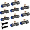 image:imageHOMENOTE 10 Pack Brass Misting Nozzles for Outdoor Cooling System Mister Replacement Nozzles Tee and Plugs for 14 Tubing Misting System Accessories for Patio Garden GreenhouseBlack