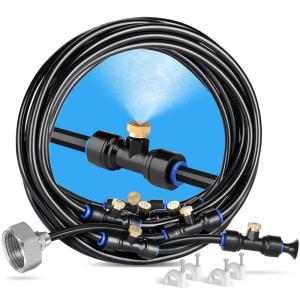 image:imageHOMENOTE Misting Cooling System 26FT 8M Misting Line  7 Brass Mist Nozzles  Brass Adapter34 Outdoor Mister for Patio Backyard Garden Greenhouse26FT  8M