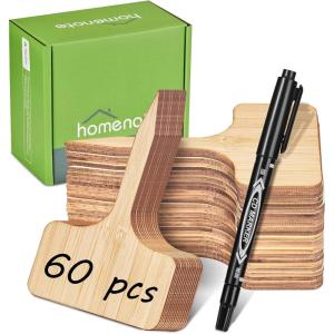 image:imageHomenote Bamboo Plant Labels 60Pcs Plant Tags for Seedling TType Tags for Plants Outdoor Garden Markers Vegetable Seedling236  4Brown
