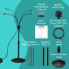 image:imageHOMENOTE Standing Misting Cooling System with Fillable Base 262FT Water Line Adjustable Height Standing Mister for Outside Patio Cooling Pool Tanning Garden Greenhouse Watering WhiteBlack