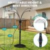 image:imageHOMENOTE Standing Misting Cooling System with Fillable Base 262FT Water Line Adjustable Height Standing Mister for Outside Patio Cooling Pool Tanning Garden Greenhouse Watering WhiteBlack