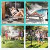 image:imageHOMENOTE Standing Misting Cooling System with Fillable Base 262FT Water Line Adjustable Height Standing Mister for Outside Patio Cooling Pool Tanning Garden Greenhouse Watering WhiteBlack
