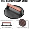 image:imagehomenote Griddle Accessories Kit 7Pieces Exclusive Griddle Tools LongShort Spatulas Set12 Inch Heavy Duty Round Basting Cover Cheese Melting Dome with 7 inch Round Cast Iron Burger Bacon Press