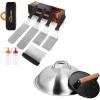 image:imagehomenote Griddle Accessories Kit 7Pieces Exclusive Griddle Tools LongShort Spatulas Set12 Inch Heavy Duty Round Basting Cover Cheese Melting Dome with 7 inch Round Cast Iron Burger Bacon Press