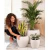 image:imagehomenote Flower Pots 1311510 InchLarge Plant Pots Indoor with DrainagePlastic Pots for PlantsGarden Pots for OutdoorLarge Planters for Indoor PlantsBig Plastic PlanterWhite3 PcsStyle 33 Pcs