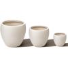image:imagehomenote Flower Pots 1451296 InchLarge Plant Pots Indoor with DrainagePlastic Pots for PlantsGarden Pots for OutdoorLarge Planters for Indoor PlantsBig Plastic PlanterOffWhite3 PcsStyle 33 Pcs