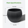 image:imagehomenote Flower Pots 1451296 InchLarge Plant Pots Indoor with DrainagePlastic Pots for PlantsGarden Pots for OutdoorLarge Planters for Indoor PlantsBig Plastic PlanterOffWhite3 PcsStyle 81 Pcs