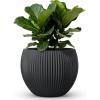 image:imagehomenote Flower Pots 1451296 InchLarge Plant Pots Indoor with DrainagePlastic Pots for PlantsGarden Pots for OutdoorLarge Planters for Indoor PlantsBig Plastic PlanterOffWhite3 PcsStyle 81 Pcs