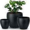 image:imagehomenote Flower Pots 1451296 InchLarge Plant Pots Indoor with DrainagePlastic Pots for PlantsGarden Pots for OutdoorLarge Planters for Indoor PlantsBig Plastic PlanterOffWhite3 PcsStyle 113 Pcs