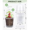image:imagehomenote 345 Inch Clear Nursery Pots 18 Pack with Humidity DomesampPlant SaucersRigid Plastic Nursery Pots with DrainageTransparent Flower Pots for Seedlings360 Rotary VentIndoor Outdoor GardenWith Humidity Domes