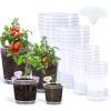 image:imagehomenote 345 Inch Clear Nursery Pots 18 Pack with Humidity DomesampPlant SaucersRigid Plastic Nursery Pots with DrainageTransparent Flower Pots for Seedlings360 Rotary VentIndoor Outdoor GardenWithout Humidity Domes