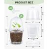 image:imagehomenote 345 Inch Clear Nursery Pots 18 Pack with Humidity DomesampPlant SaucersRigid Plastic Nursery Pots with DrainageTransparent Flower Pots for Seedlings360 Rotary VentIndoor Outdoor GardenWith Humidity Domes