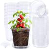 image:imagehomenote 345 Inch Clear Nursery Pots 18 Pack with Humidity DomesampPlant SaucersRigid Plastic Nursery Pots with DrainageTransparent Flower Pots for Seedlings360 Rotary VentIndoor Outdoor GardenWithout Humidity Domes