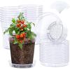 image:imagehomenote 345 Inch Clear Nursery Pots 18 Pack with Humidity DomesampPlant SaucersRigid Plastic Nursery Pots with DrainageTransparent Flower Pots for Seedlings360 Rotary VentIndoor Outdoor GardenWithout Humidity Domes