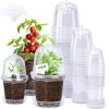 image:imagehomenote 345 Inch Clear Nursery Pots 18 Pack with Humidity DomesampPlant SaucersRigid Plastic Nursery Pots with DrainageTransparent Flower Pots for Seedlings360 Rotary VentIndoor Outdoor GardenWith Humidity Domes